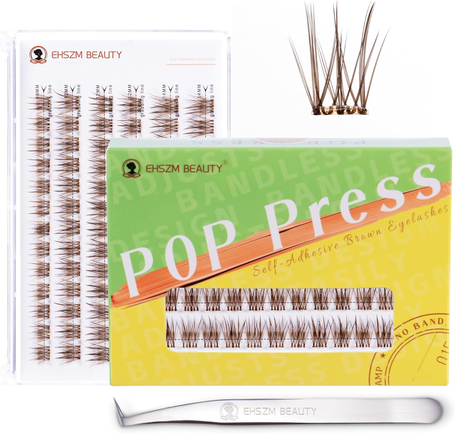 Upgraded,Brown Lash Clusters Hybrid 8-12Mm C Curl (8 10 12),Brown Eyelash Clusters Natural, Ultra-Soft Individual Lashes.No Plastic Feel,Thin Band,New Comfort - Radiant Style - 12Mm D-Radiant Single-Size Packaging image number 5