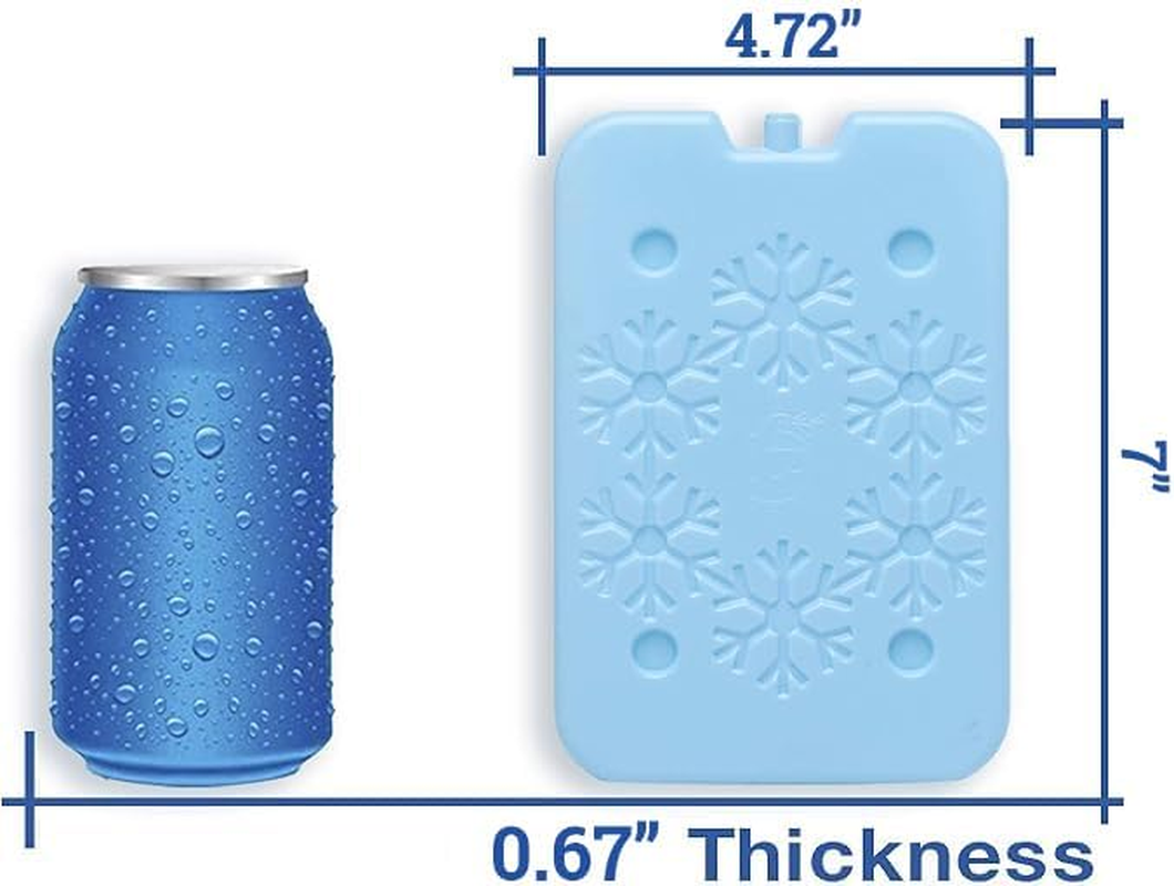 Blue ELE Macaron-Colored Ice Pack for Lunch Box and Cooler, BPA Free, Reusable and Long Lasting, Slim and Lightweight Design for Kids, Set of 4, Fun & Colorful, BE01 Macaron-Colored image number 6