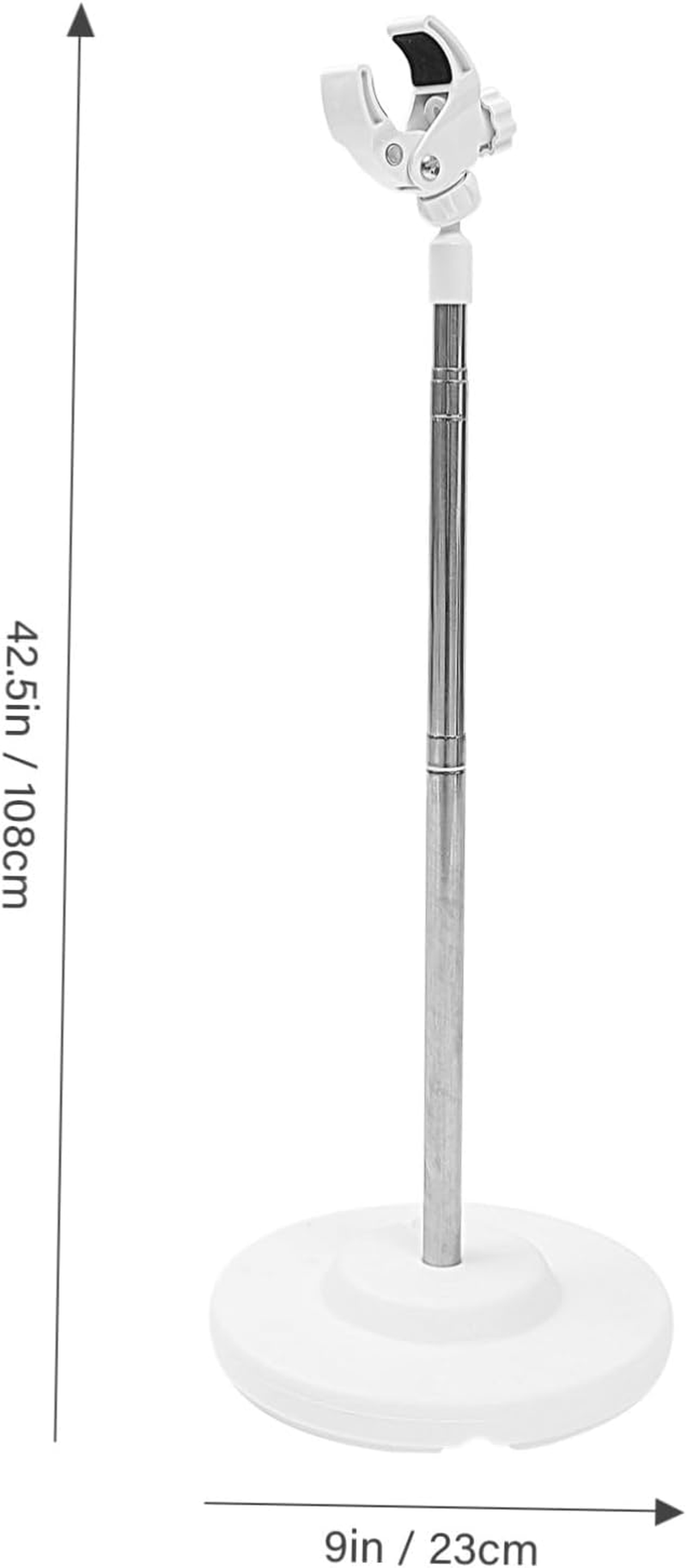 PLAFOPE Pet Hair Dryer Stand with Rotatable Holder 135Cm Extendable Floor Support for Dog Grooming White Adjustable Blow Dryer Holder