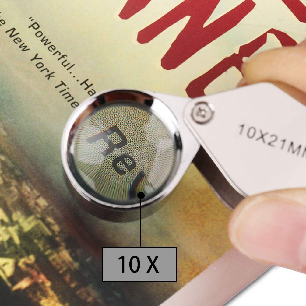 Magnifying Glass, Jewelers Loupe Magnifier Pocket Foldable 10X 21Mm Jewelry Eye Magnifying Glass Magnifier for Jewelry, Coins, Gems, Stamps, Watches Supplies image number 2