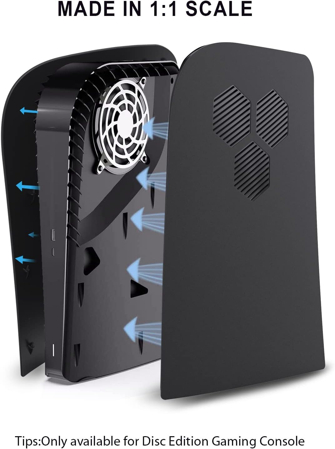 PS5 Console Face Plates, Playstation 5 Accessories with Fan Vents Faceplate，With Dust Filter for Cooling Vents，Shockproof ABS Shell Cover Case - Digital Edition (Black Hexagon (Digital Edition)) image number 2