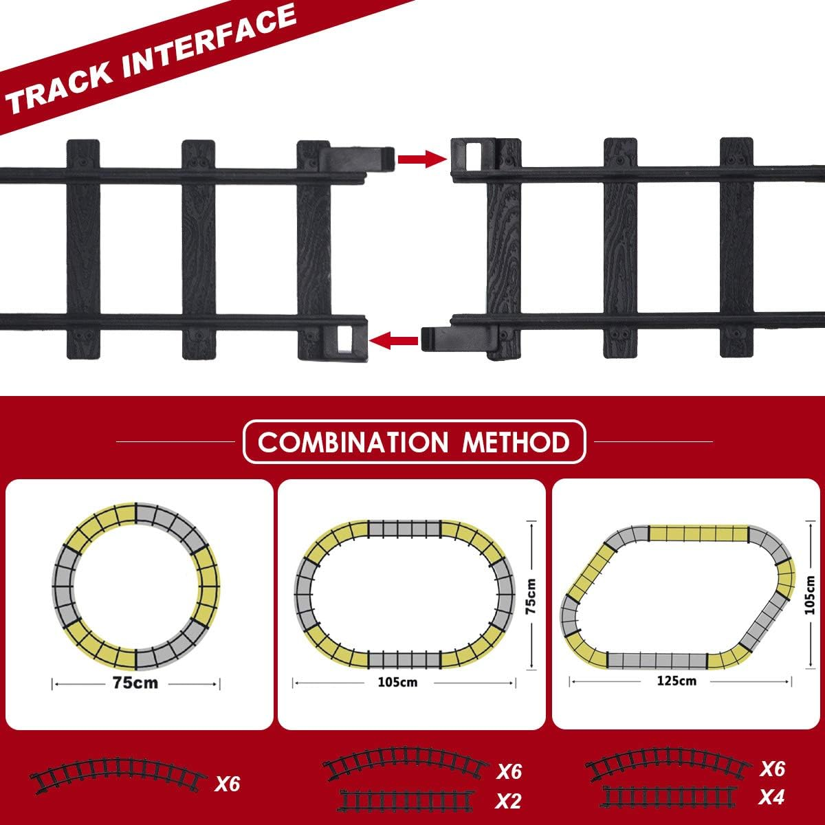 Classic Christmas Train Set with Lights and Sounds Railway Tracks Sets Battery Operated Train Toy Models with 11.5 Ft Tracks Playset for under the Tree Electronic Toys for Kids image number 2
