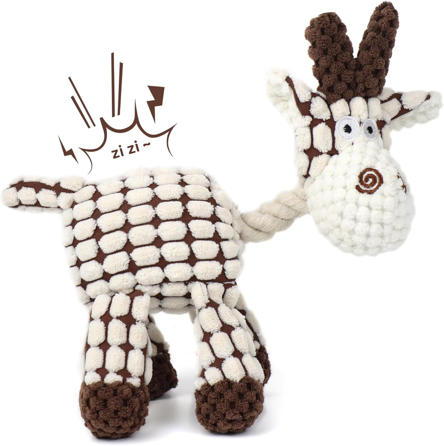 Puppy Squeaker Toys Rope Knot Donkey, Adorable Pet Squeaky Plush Toys, Perfect Companions for Small Dogs Cats Small Animals Chew Toys (White) - Grey image number 7