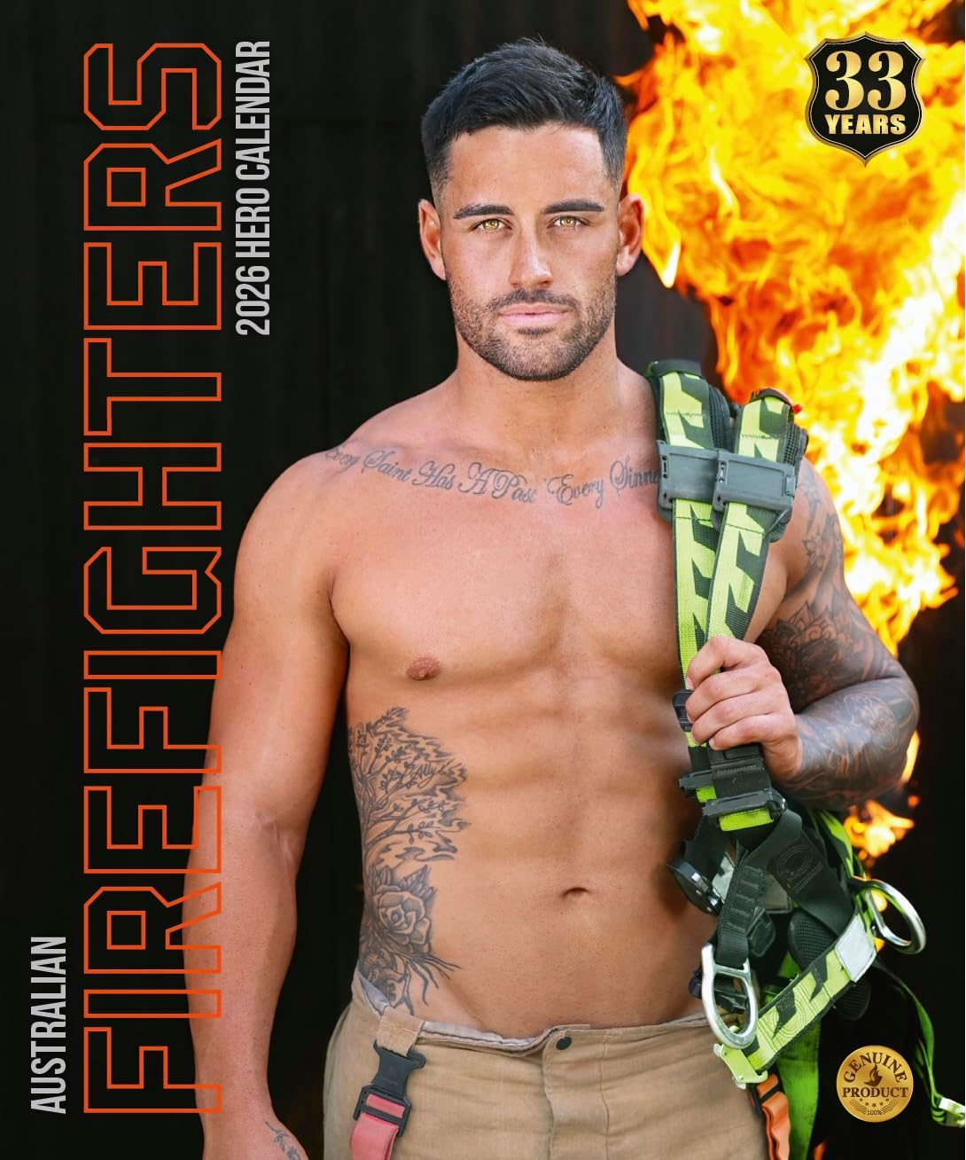Australian Firefighters Calendar 2026 &ndash; Sexy Firefighters &ndash; Charity Support, Wall Calendar, Ideal Gift, Firefighter Fans