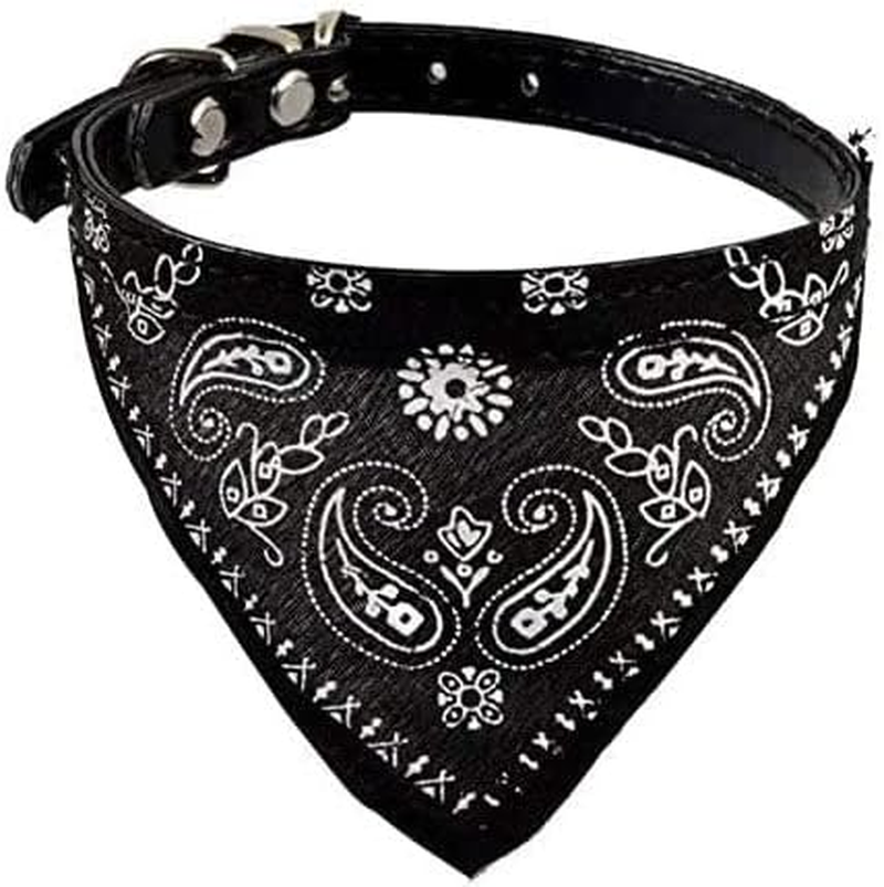 New Adjustable Leather Collar Bandana Neck Scarf Dog Puppy Cat Kitten - Vibrant Color Choices
