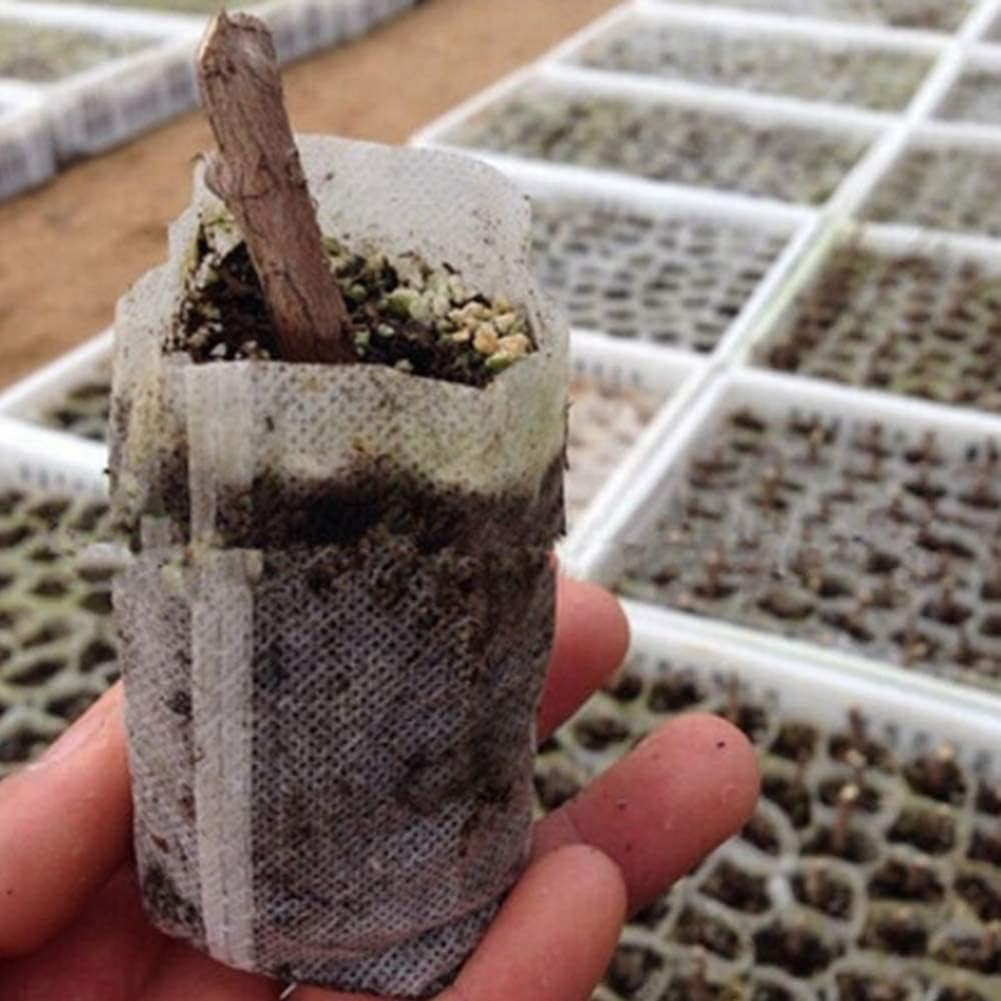 Domoi 400 Pcs Seeding Bags Small Plant Grow Bags Non-Woven Seedling Raising Pots Gardening Supply for Home Garden image number 6