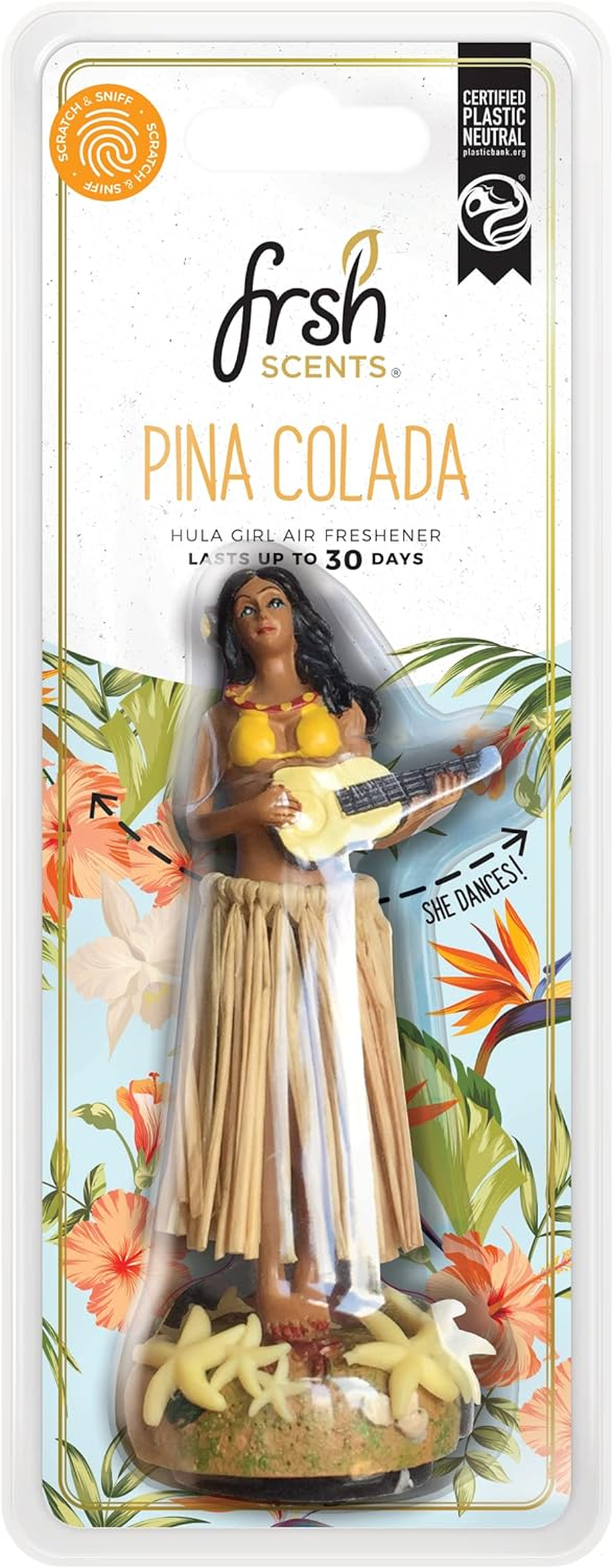Dancing Hula Girl Car Air Freshener Pina Colada image number 6