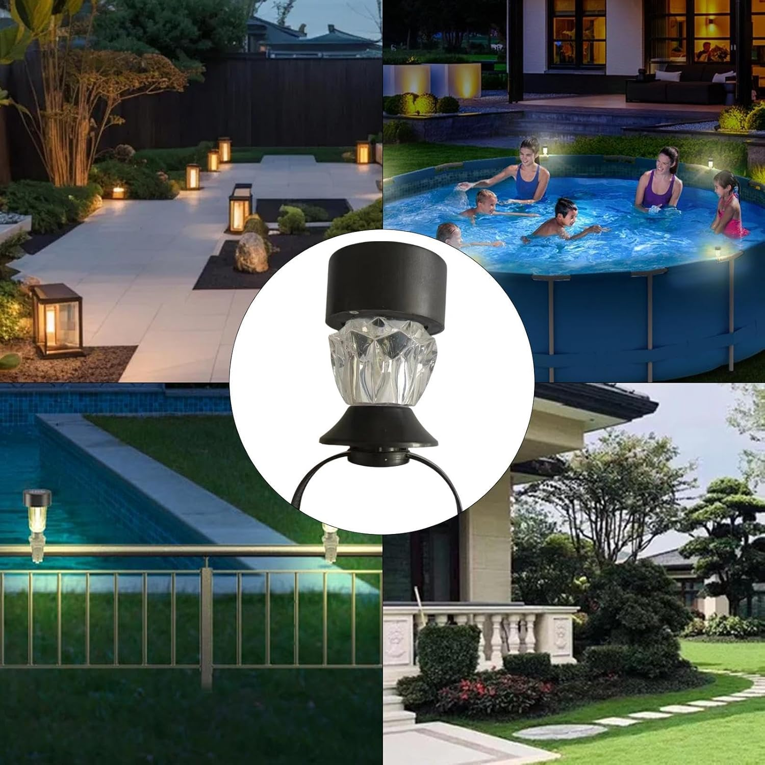 Solar Framed Pool Light | Led Fence above Ground Pool Lights - Framed Pool Solar Lighting, Frame Pool Night Lamp Outdoor Decor - Warm Light image number 4