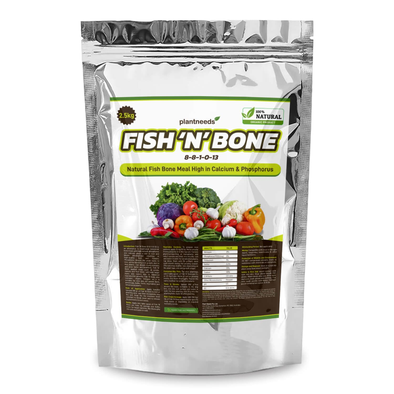 Plant Needs Fish N Bone 2.5 Kg Powder I 100 % Organic I Fish Bone Meal Fertilizer I 8-8-2-13 I image number 2