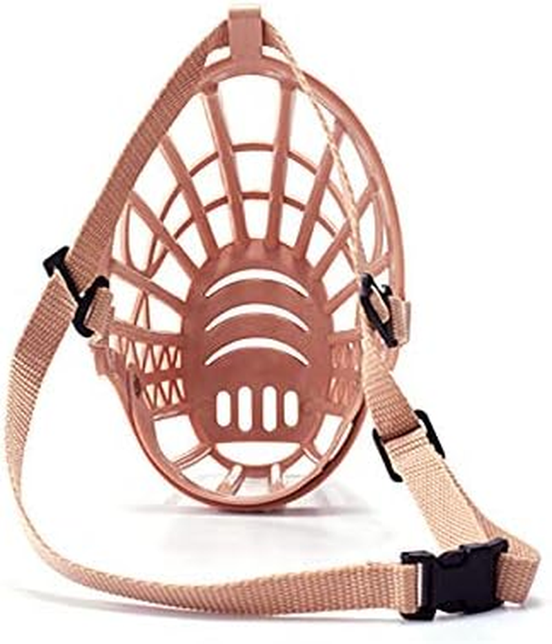Basket Dog Muzzle for Large Medium Small Dogs, Cage Muzzles to Prevent Biting Chewing Licking Scavenging, Mouth Cover with Adjustable Strap for Vet Visits, Grooming, Walking (Beige, 6#) image number 4