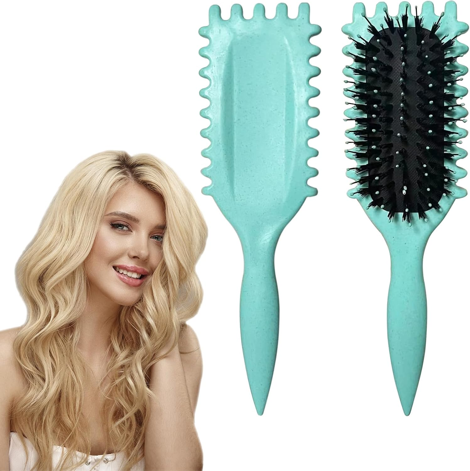 Hair Brush, Curly Hair Brush, Styling Brush with Prongs, Curl Separation and Less Pulling, Boar Bristle Hair Brush, Professional Curl Brush for Women and Men image number 5