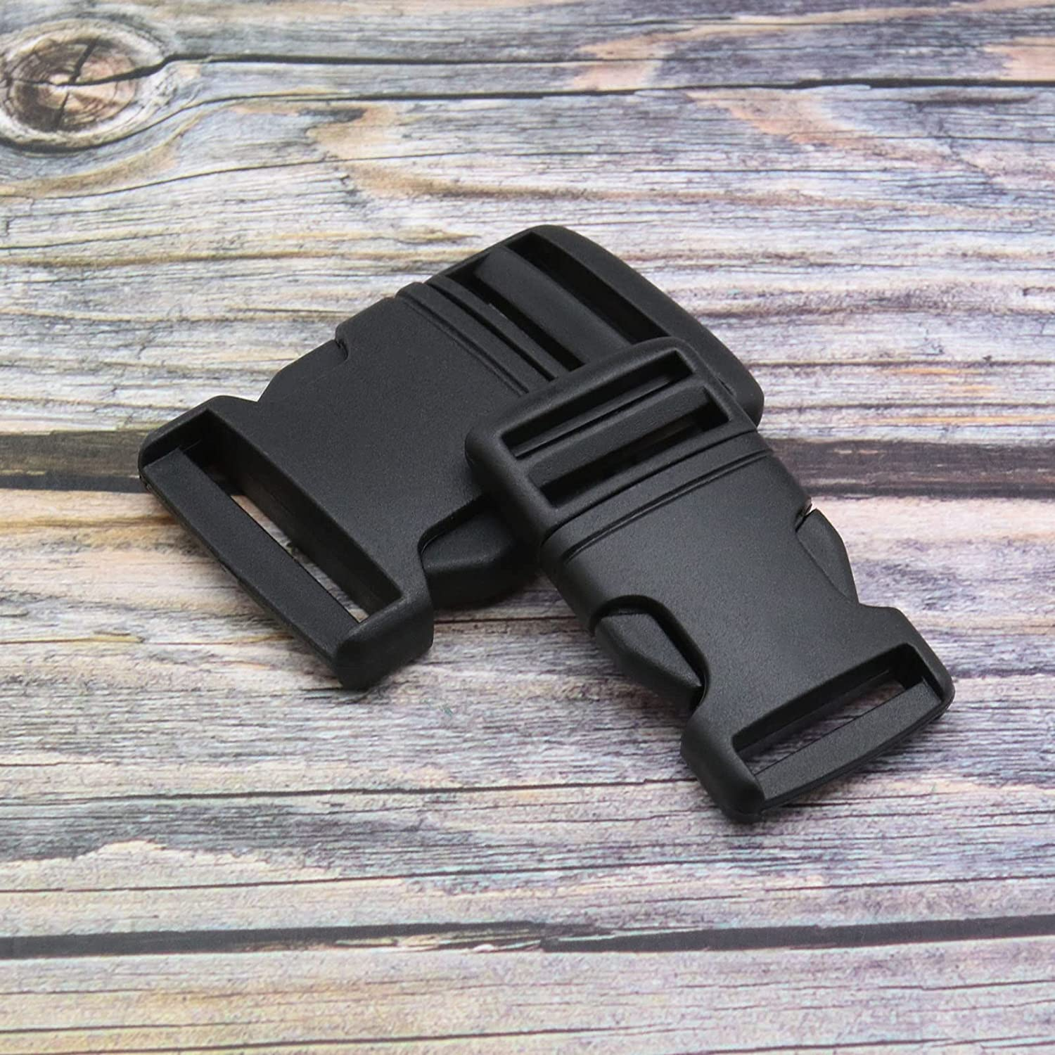 8PCS Plastic Quick Side Release Buckle Clips Contoured Side Release Buckles for Backpack Fanny Pack Travel Bag Pet Collar 25Mm & 38Mm Black image number 5