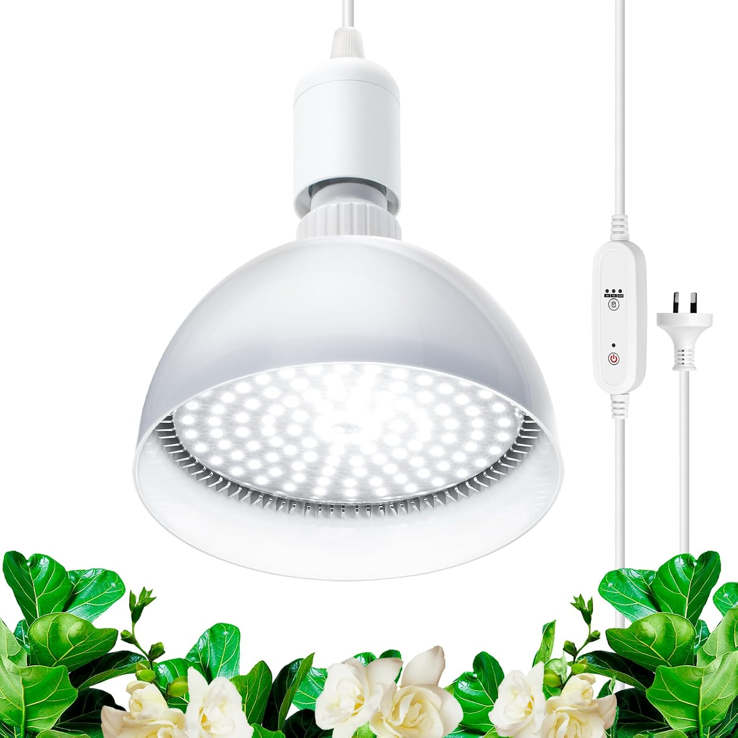 Barrina Grow Light for Indoor Plants, 25W Full Spectrum LED Grow Light Bulb with Timing and Hanging System, 4H/9H/14H Timer, Grow Lamp for Seedlings Growing, Blooming, Fruiting image number 5