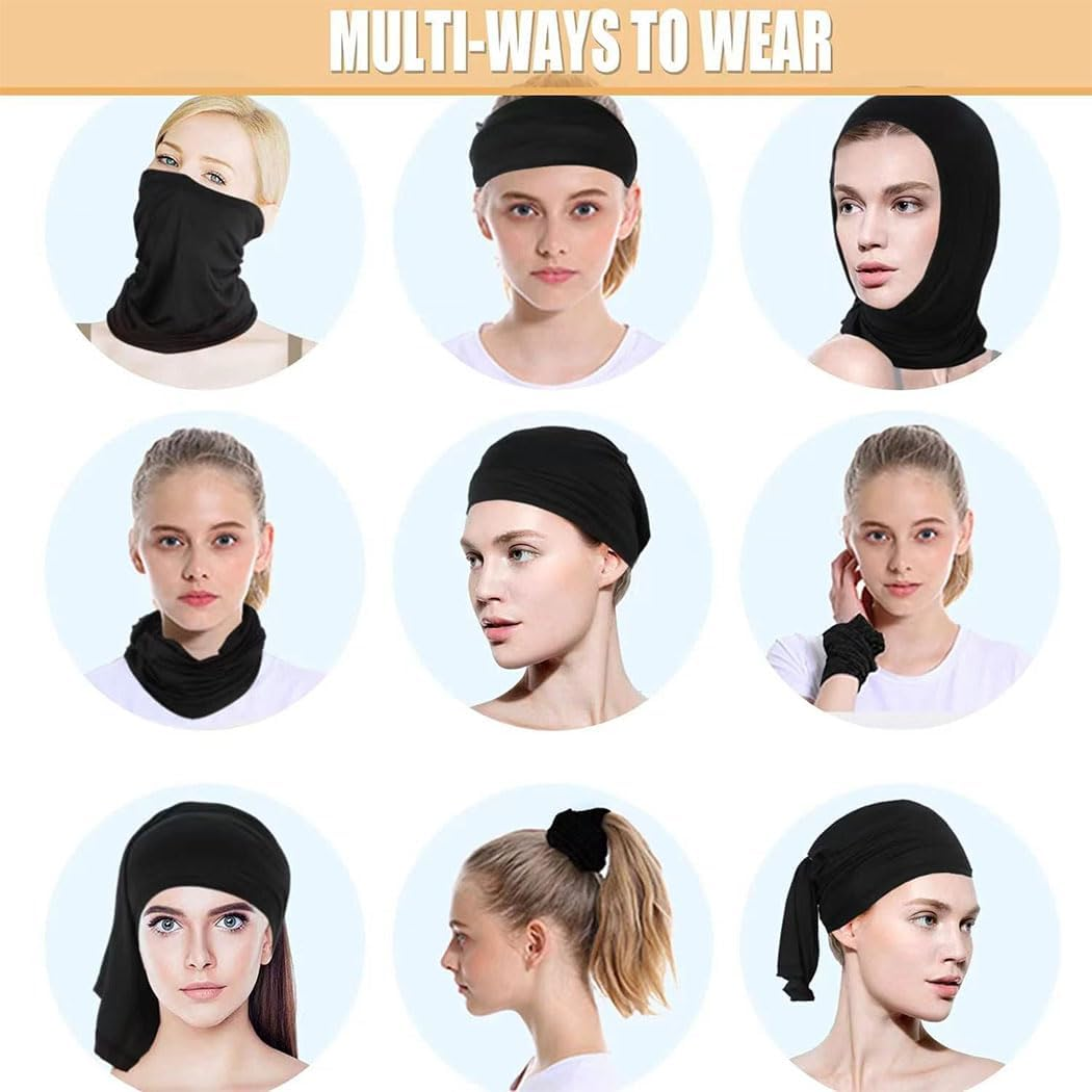 4 Pieces Summer Face Cover Scarf Mens Women Cooling Neck Gaiter Bandana Face Mask Sun UV Protection for Sport Cycling Running image number 5