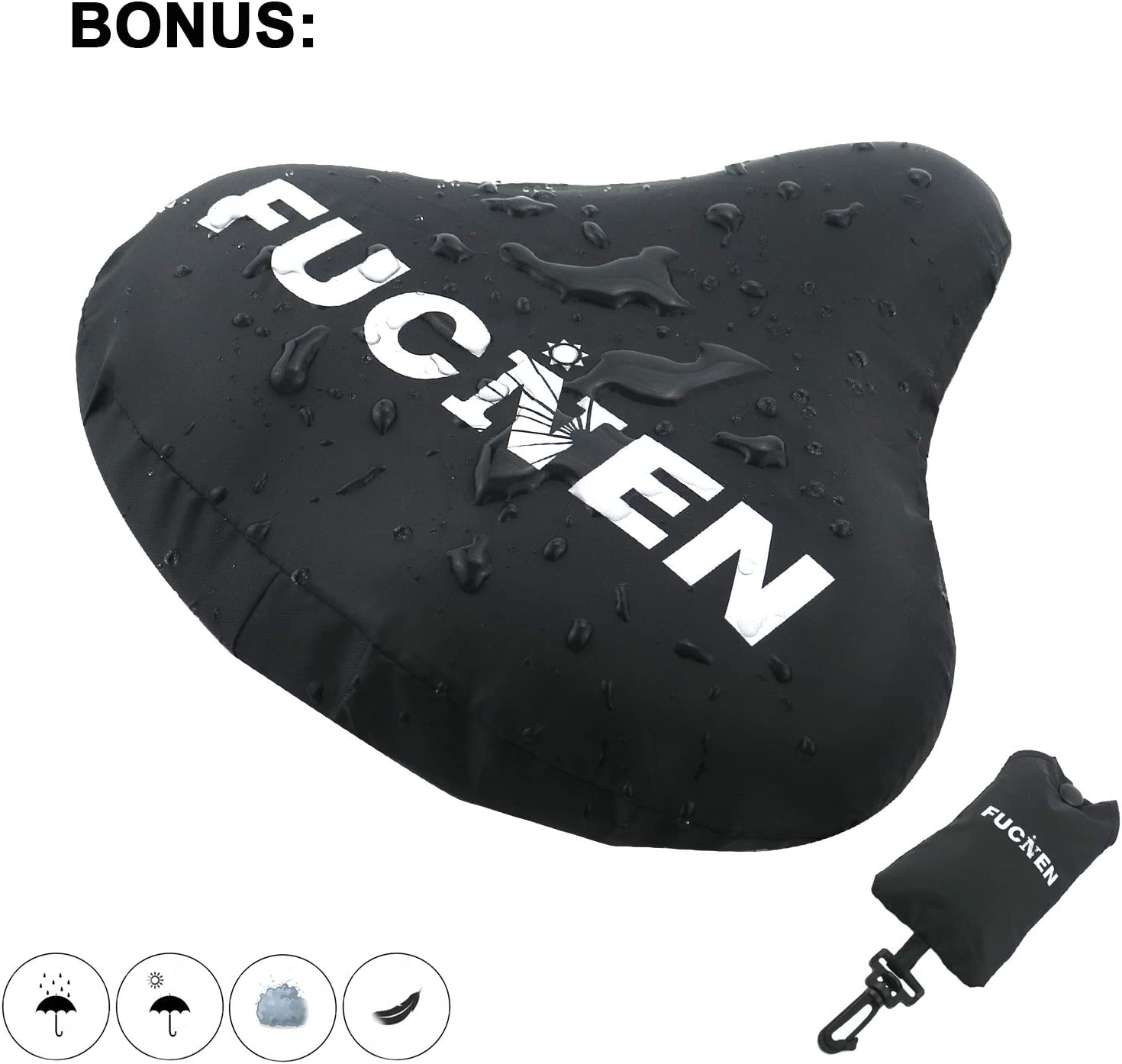 27 X 25 Cm Saddle Cover Gel Cover for Bicycle Seat Wide Saddle Cover Suitable for Cruisers, Stationary Bikes, Indoor Cycling, Spiders, Padded Saddle Cushion Soft Gel Construction