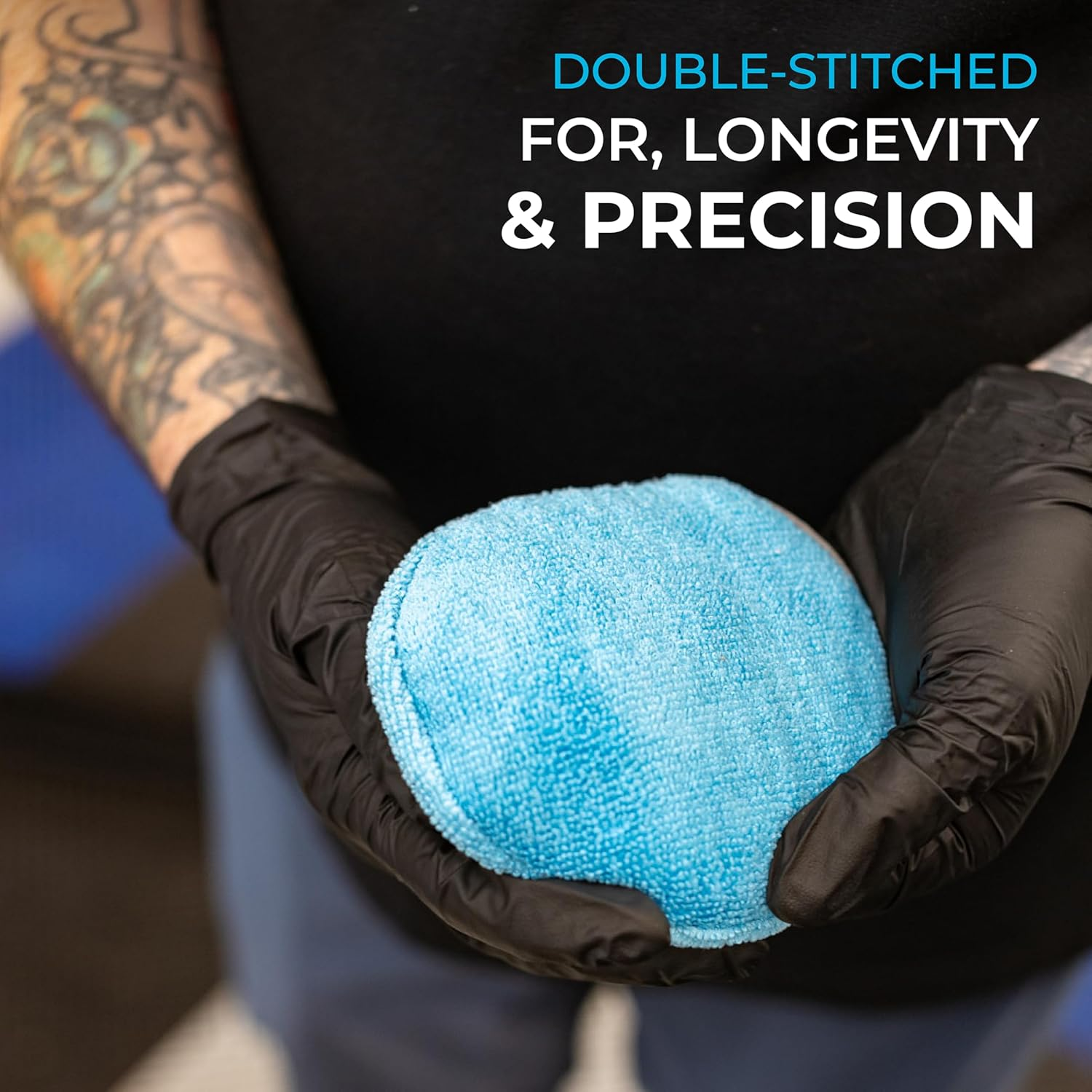 The Rag Company - Ultra No Soak round Detailing Applicator - 70/30 Pearl Weave Microfiber for Applying Coatings, Dressings, Waxes, Sealants to Glass, Paint, Rubber, Leather, Plastic - 5 Inch (5 Pack) image number 4