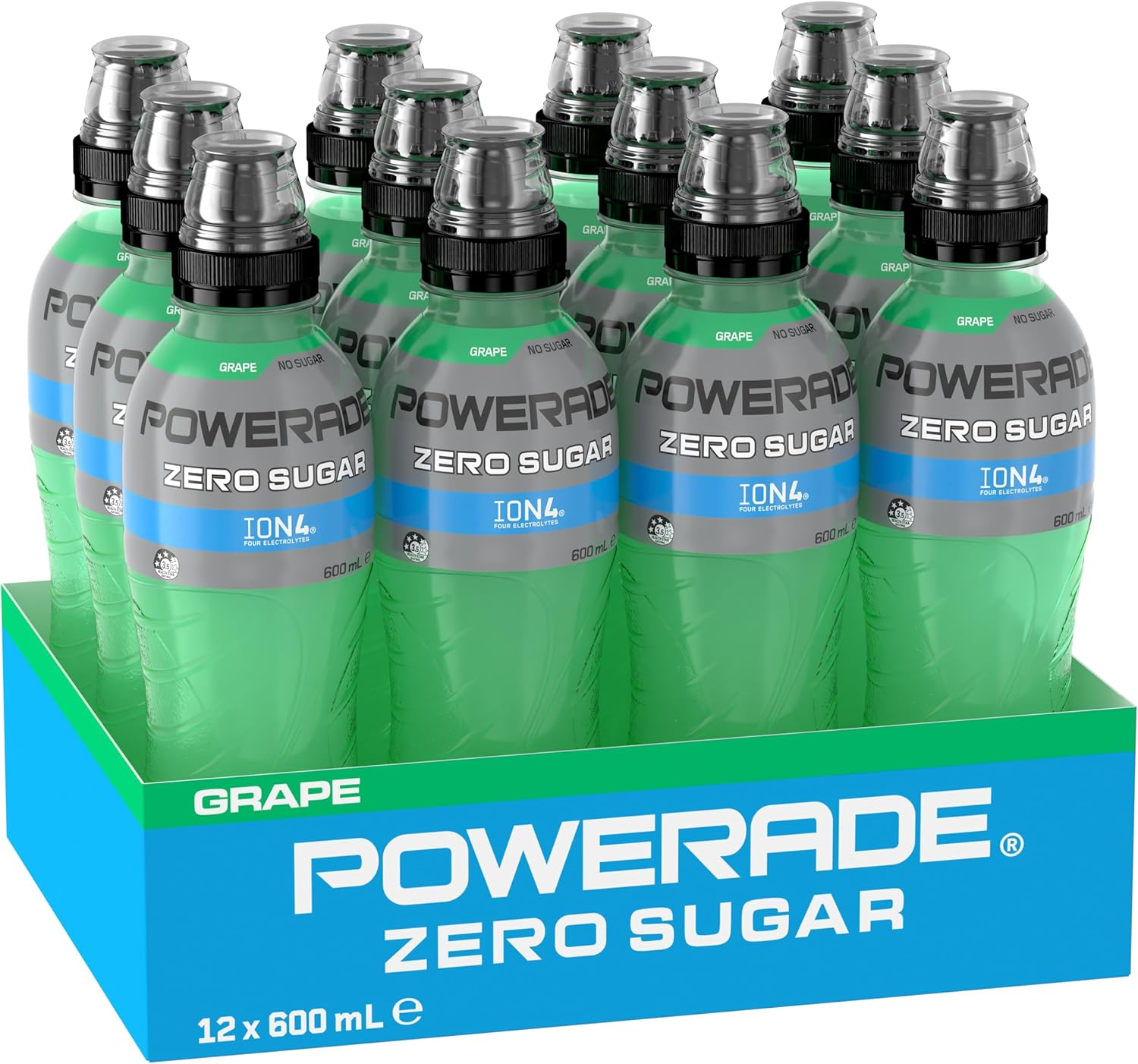 Powerade ION4 Grape Sports Drink Sipper Cap Multipack Bottles 12 X 600Ml image number 6