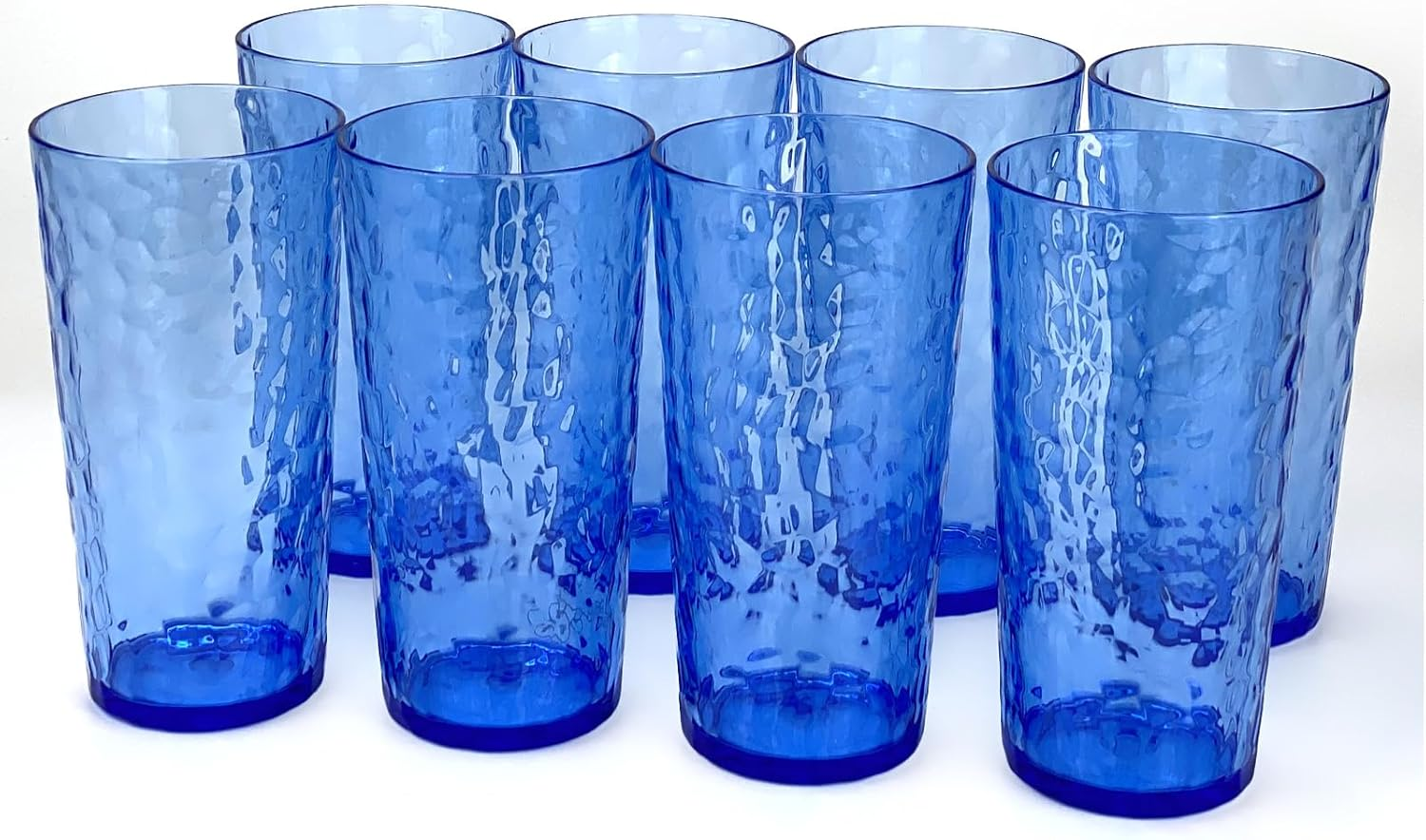 Yalin 24-Ounce Plastic Tumbler Acrylic Drinking Glasses, Reusable Plastic Cups, Stackable, Bpa-Free, Shatter Proof, Dishwasher Safe, Set of 8, Large, Clear, TG142