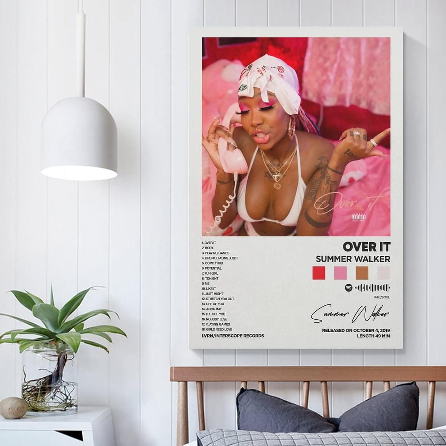 Summer Walker - over It Album Cover Canvas Posters for Room Aesthetic Gift Unframe:12X18Inch(30X45Cm) image number 6