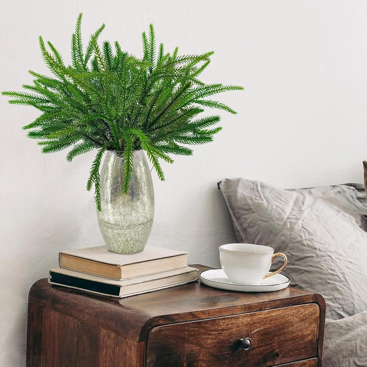 Pine Branches | Christmas Norfolk Pine Branches,Christmas Accessories Decorative Pine Branches for Fireplace, Wall, Table, Corner