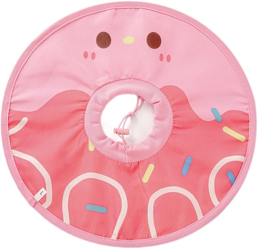 Waterproof Cat Head Cover, Lightweight Cat Head Cover, Donut Cat Recovery Collar, Licking and Scratching Free Head Cover Pet Collar (Pink, M)