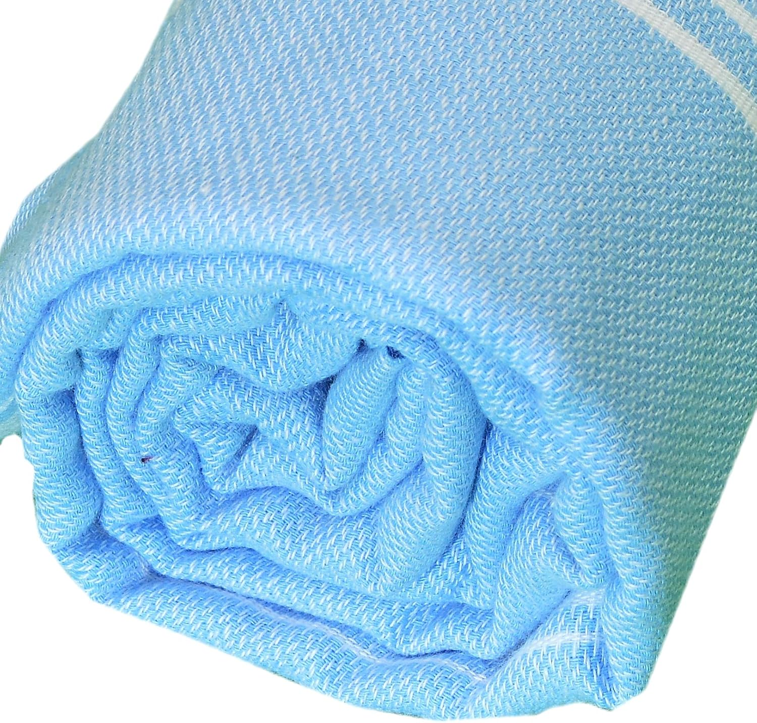 Bersuse 100% Cotton Anatolia Turkish Towel - 37X70 Inches, Blue - Forest Green image number 6