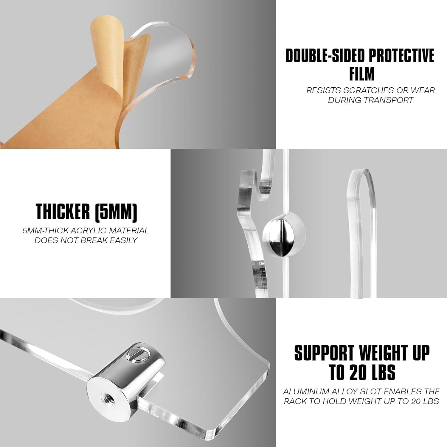 TOPNEW Lightsaber Wall Display Stand, Acrylic Light Saber Holder Mount, Transparent Rack Suitable for Swords image number 5