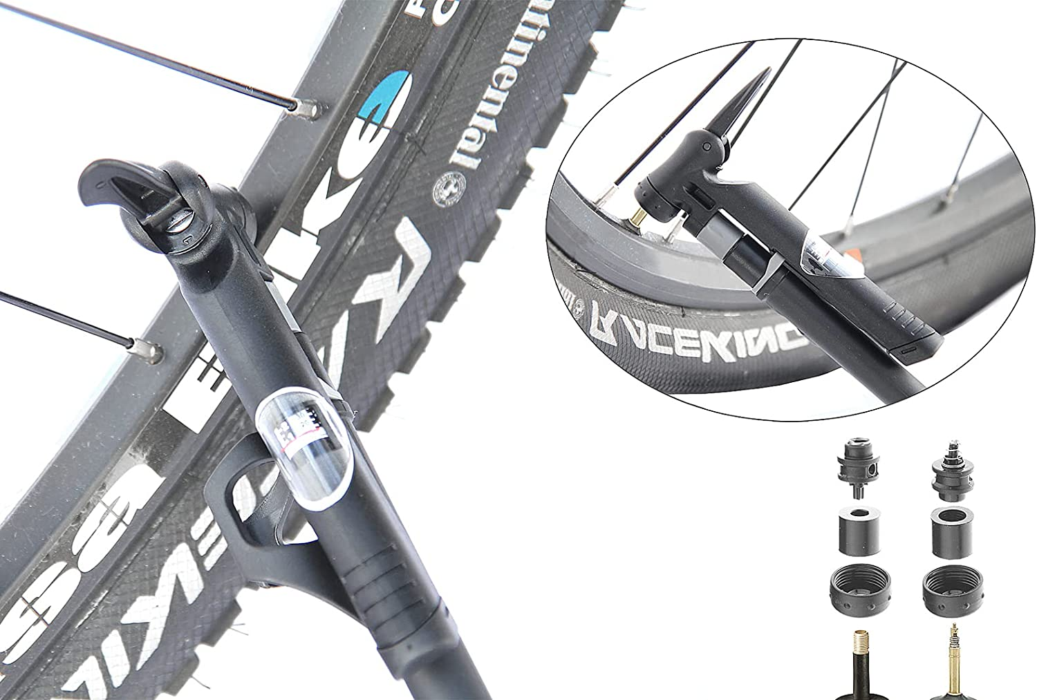 GIYO Portable Bicycle Bike Mini Air Floor Pump with Gauge image number 1