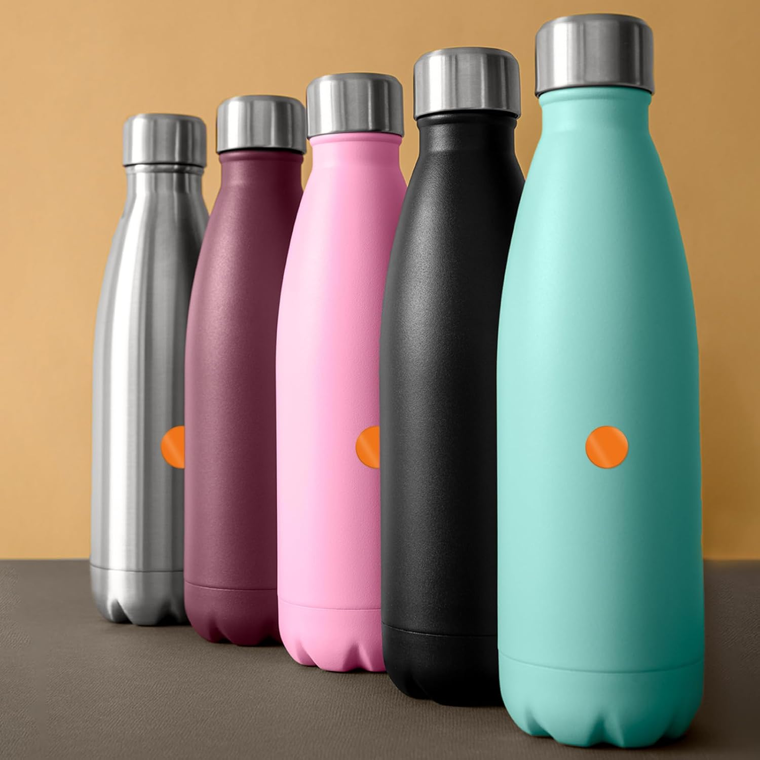 Orange Dot Stickers 1/2 Inch Vinyl Self-Adhesive Waterproof Colored Circle Labels Removable Color Coding Decals round Tag for Office Inventory 2600 PCS image number 2