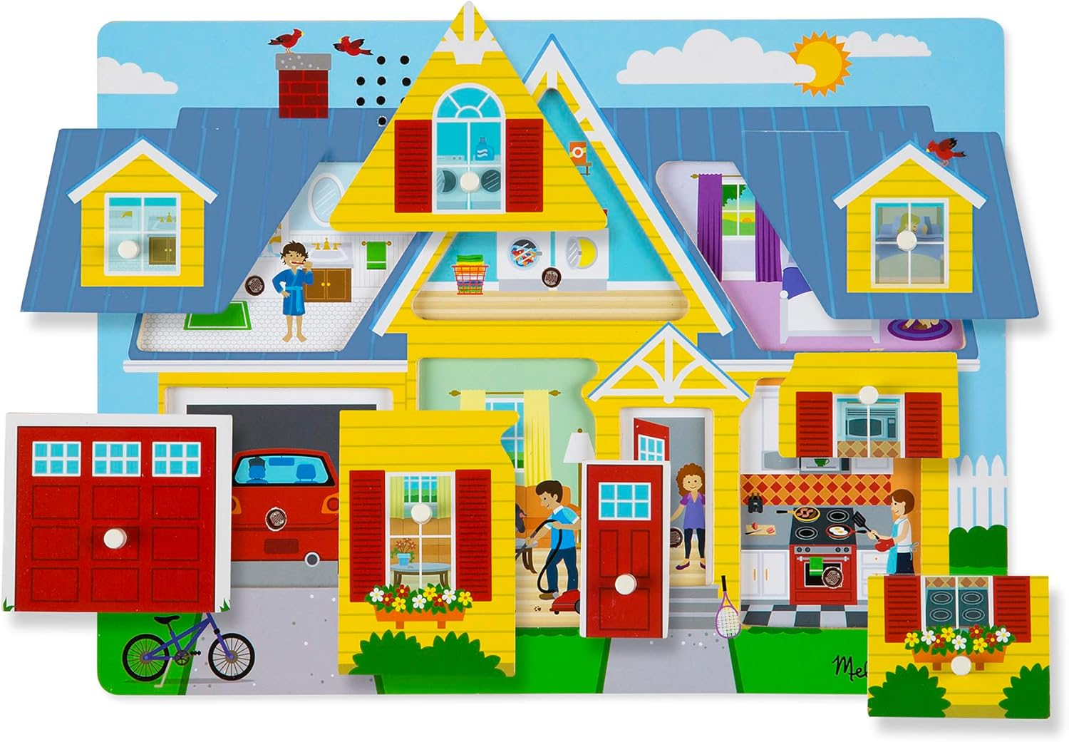 Melissa & Doug 10734 around the House Sound Puzzle, Multi Coloured image number 2