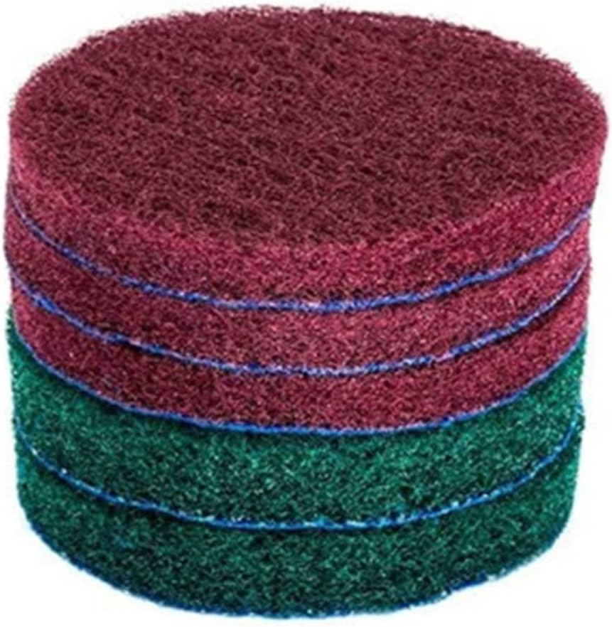 11Pcs Scrubbing Cleaning Kit 4-Inch Adhesive Plate Scrub Pads Scouring Pad Kit Compatible with Electric Drill for Carpet Glass Car Cleaning image number 4