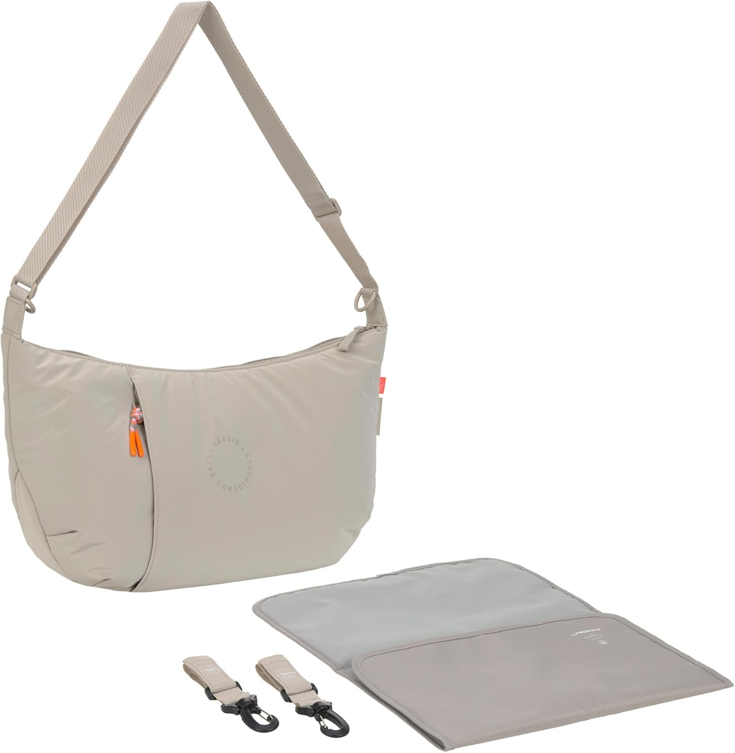 L&Auml;SSIG Baby Wickeltasche Zum Umh&auml;ngen Mit Wickelunterlage, Kinderwagenbefestigung, Wasserabweisend/Gre Lunua Bum Bag