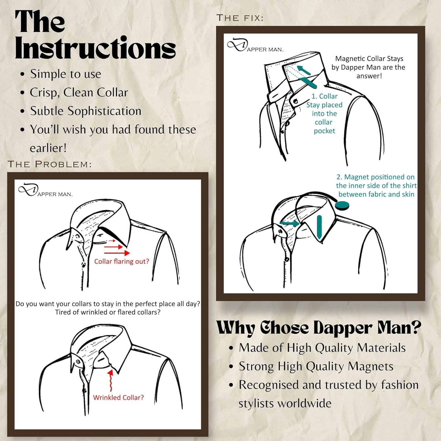 Replacement Magnets for Collar Stays Magnetic or Metal Collar Stays - 12 Pcs Comes in a Luxury Box for Storing. image number 2