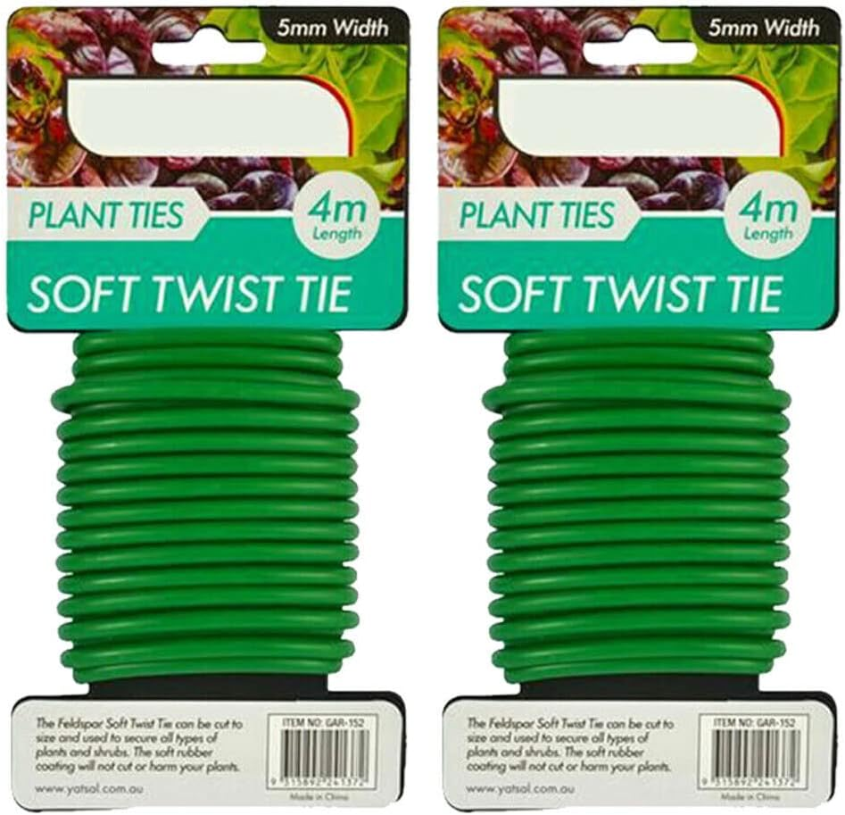 2X Reusable Durable Strong 4M Garden Soft Green Wire Twist Tie Plant Support image number 4
