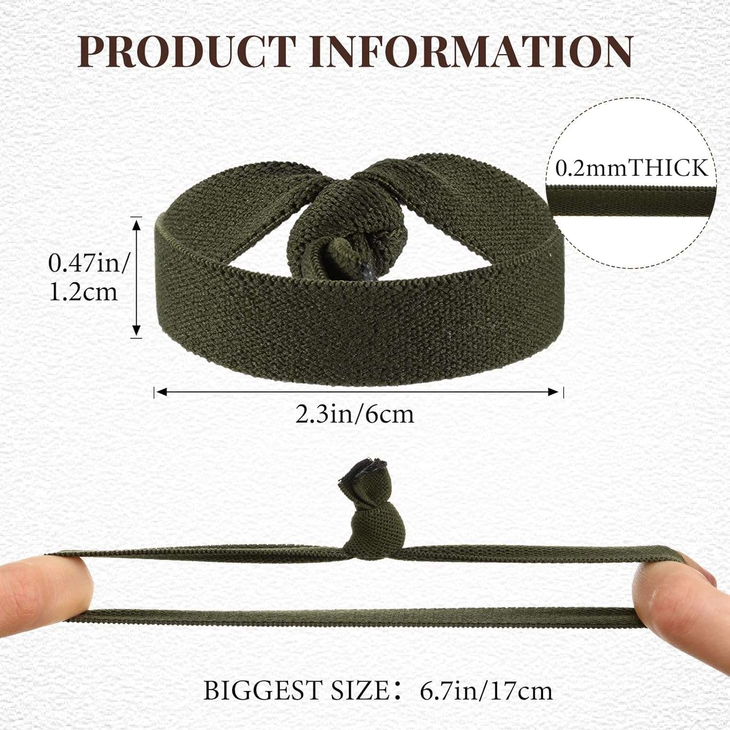 Juexica 30 Pcs Knotted Mens Hair Ties, Elastic Flat Man Bun Hair Tie for Men, Hair Ties for Long Curly Long Hair (Multicolored) - Black image number 2
