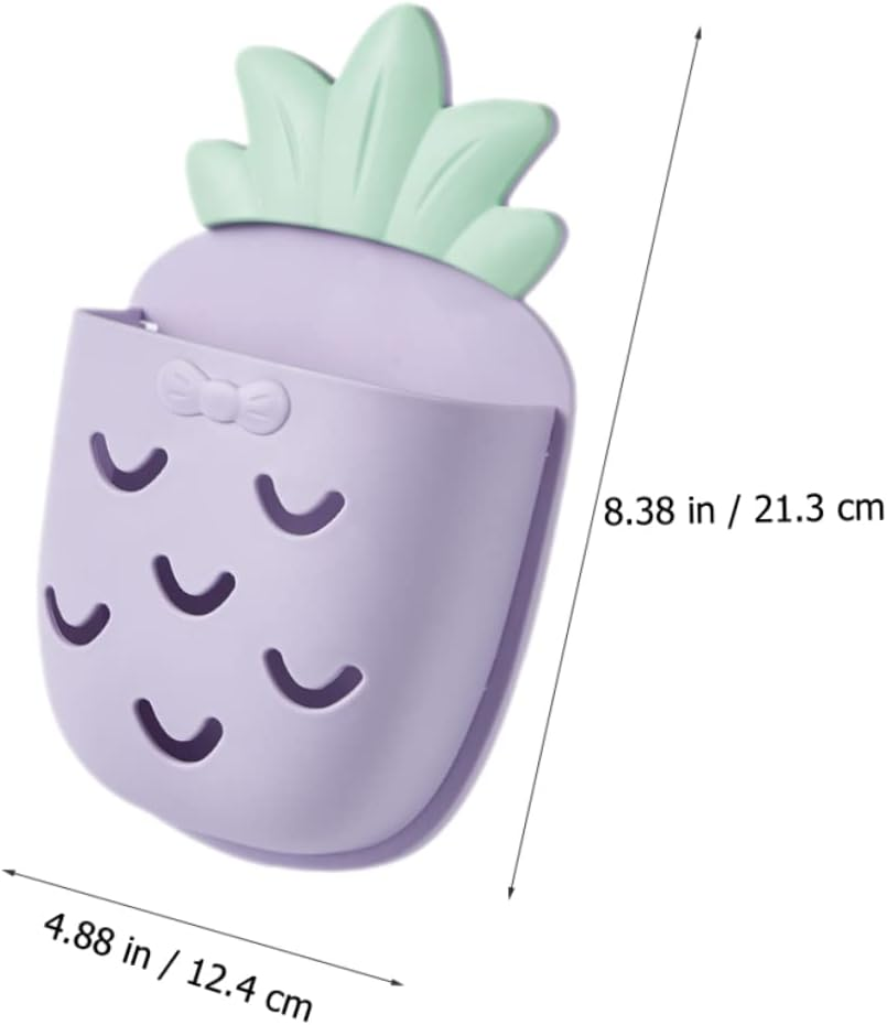 Mobestech 4Pcs Pineapple Bathroom Wall Organizer Wall Mount Storage Holder for Cosmetic Toothbrushes Accessories and Storage Holder for Bathroom Use image number 3