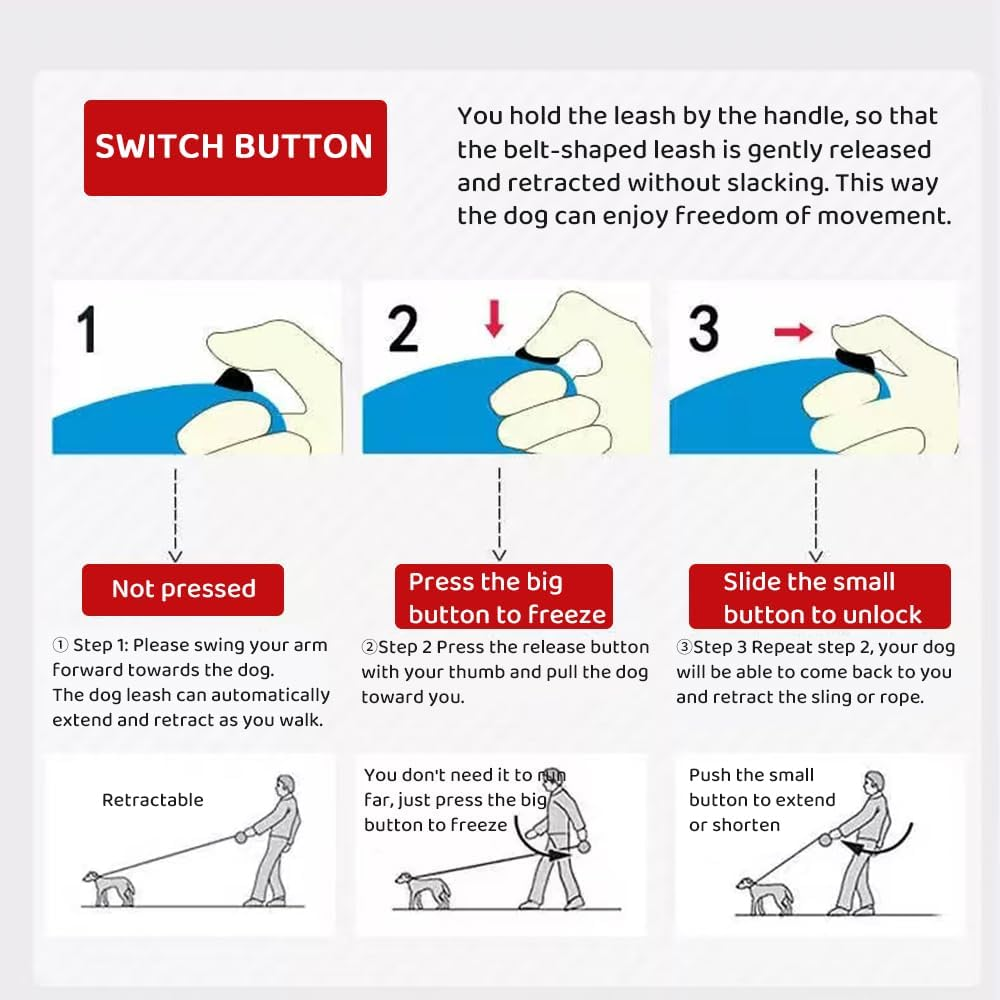 Retractable Dog Leash &ndash; 8M Heavy Duty Nylon Tape, Anti-Slip Handle, Tangle-Free, One-Handed Brake & Lock, for Dogs up to 40Kg image number 1