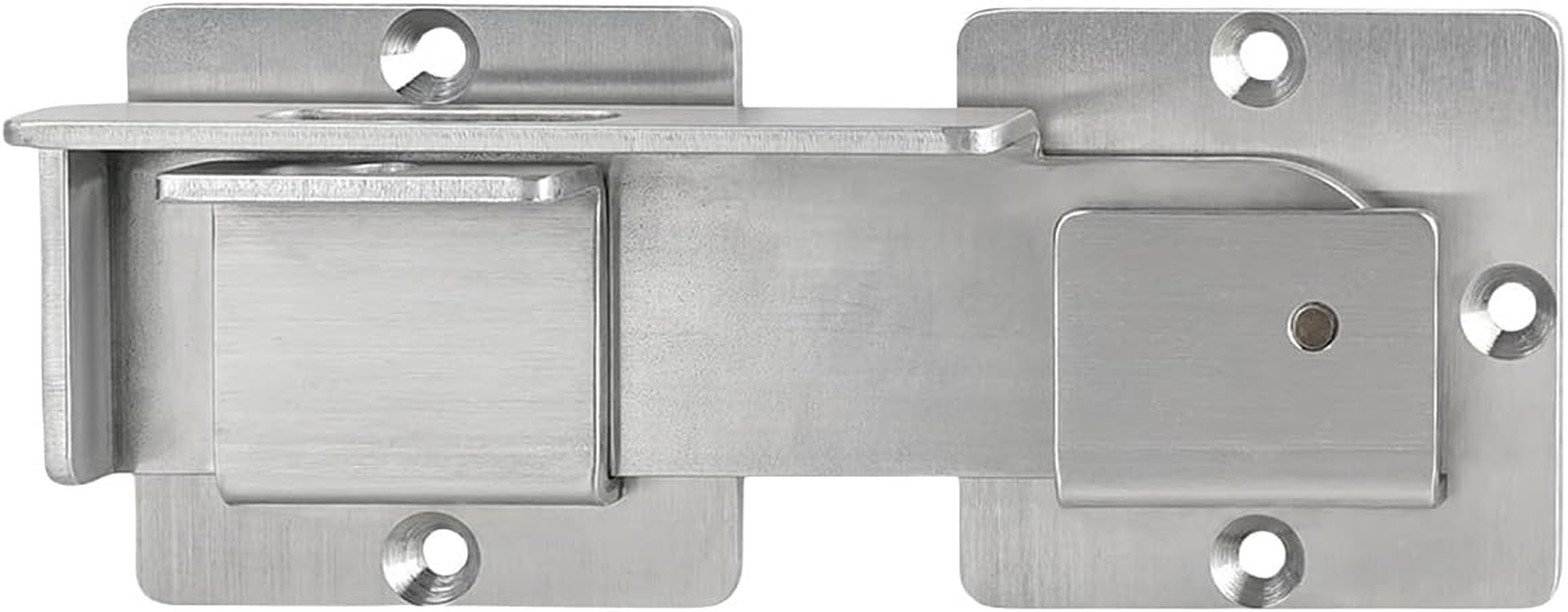 Flip Gate Latch with Padlock Hole,Stainless Steel Gate Latch for Fence, Heavy Duty Double Gate Latch for Wooden Fence,Swing and Sliding Open Gate,Barn Door, Shed, Vinyl Fence, Yard - Silver (2 Pcs) image number 6