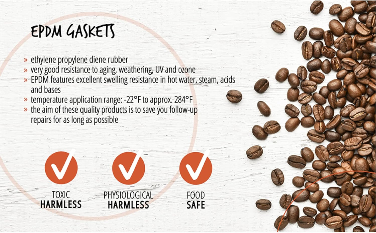 Gasket Seal Set Compatible for La Pavoni Professional, Europiccola, Stradivari Professional, Stradivari Lusso, Romantica for Appliances up to Year of Manufacture 1997 - Set 1 image number 4