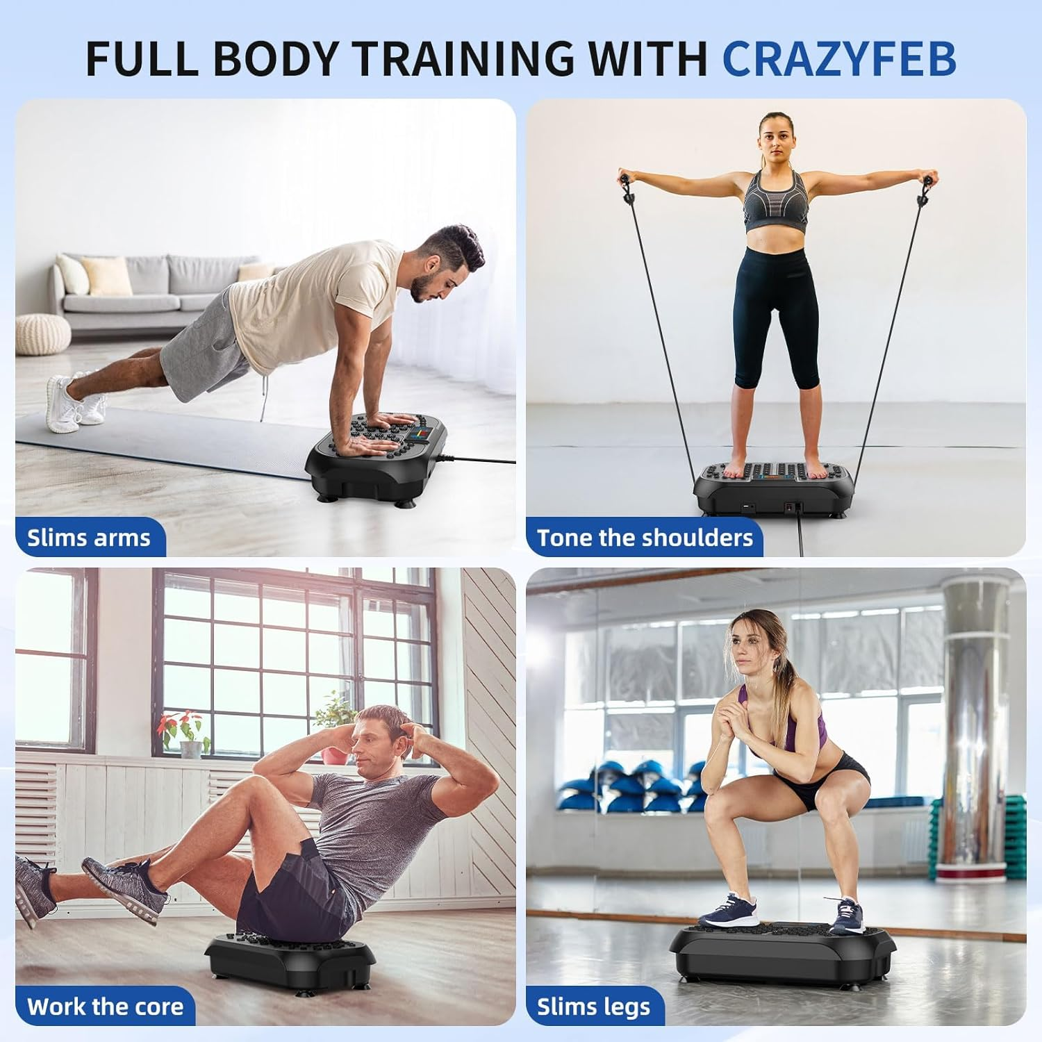 Vibration Plate Exercise Machine, Vibration Plate for Lymphatic Drainage, Whole Body Vibrating Plate Exercise Machine, Waver Vibration Plate High-Intensity Fitness Equipment for Weight Loss image number 2