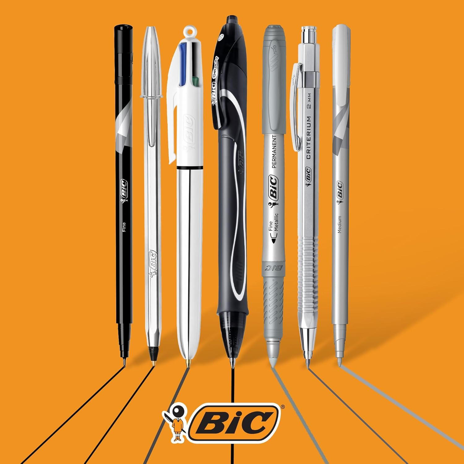 BIC Silver Writing Office School University Set- 1 Notebook/3 Ball Pens/1 Gel Pen/1 HB Graphite Pencil/1 Felt Pen/1 Mechanical Pencil image number 4