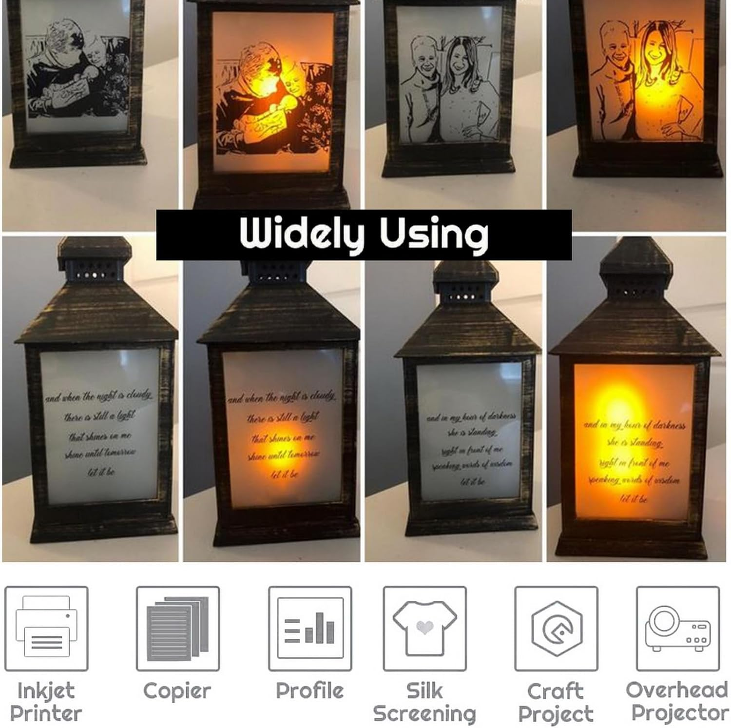 VANANA Transparency Paper Film for Inkjet Printers, 25 Sheets A4 Size Quick Dry, 100% Clear Transparency Film for Overhead Projector Screen Prints Copier image number 4