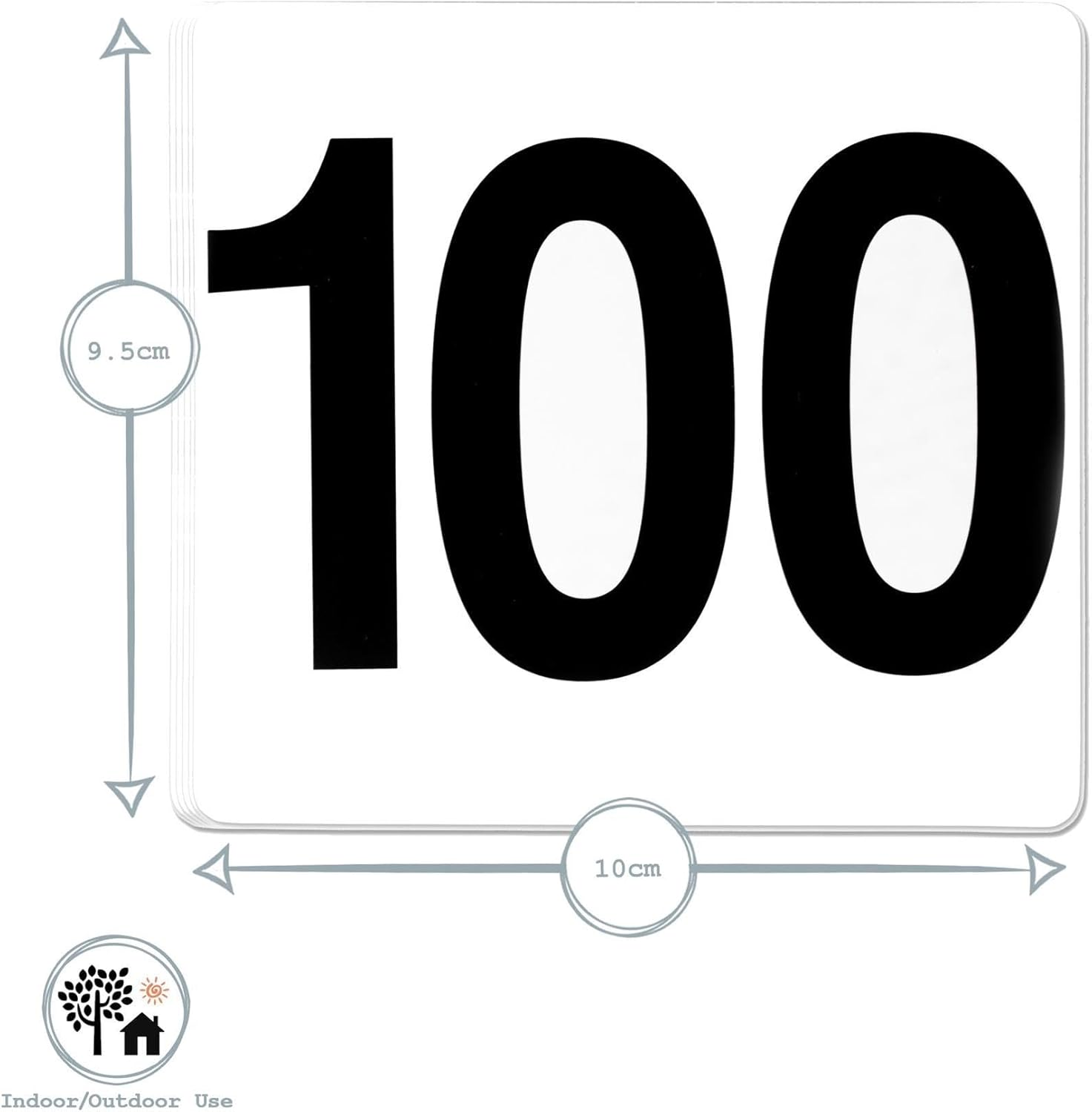 Argon Tableware 1-100 Table Number Cards - Plastic Double Sided Cards Name Table Display Signs for Weddings, Parties, Celebrations image number 1