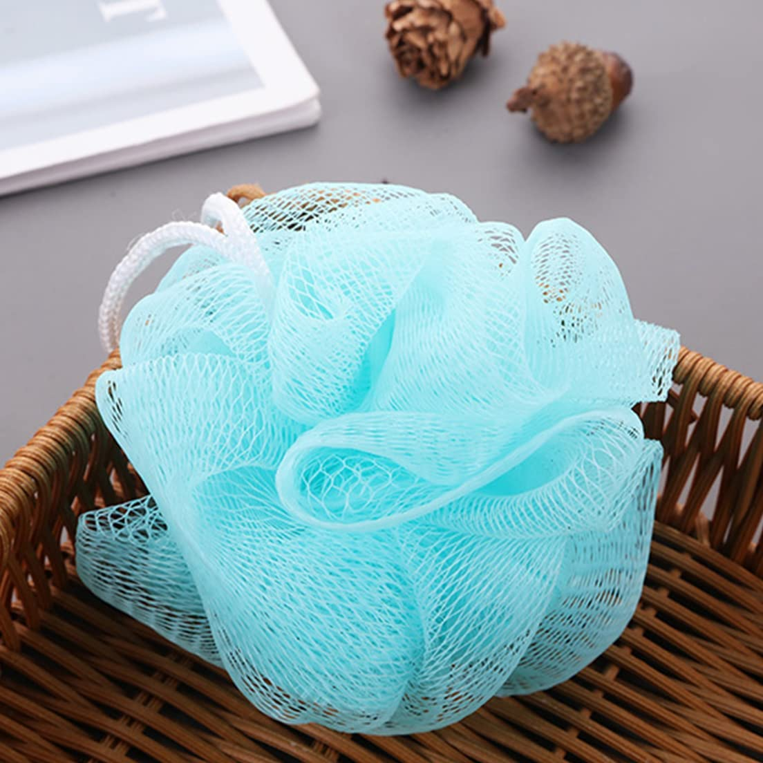 Bath Sponge Shower Loofahs Exfoliator Scrubber Ball (20G/Pcs) Mesh Pouf Bath Scrunchies Body Wash Puff (Set of 4) Random Color image number 4
