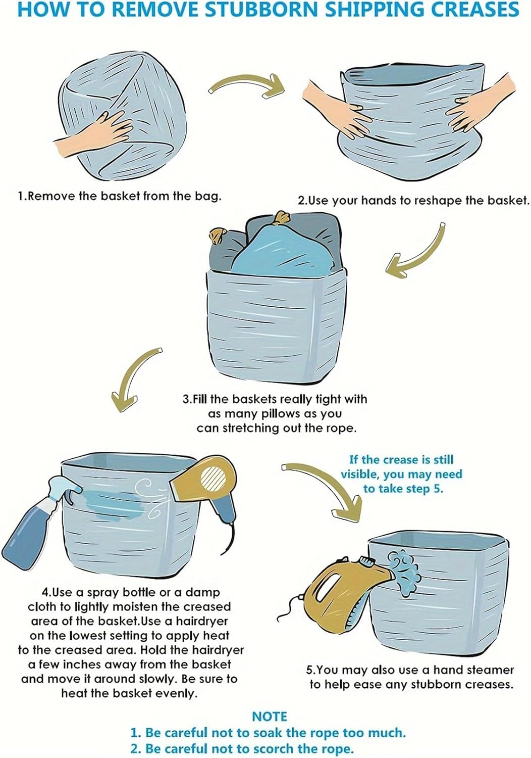 3 Pack Storage Basket, Cotton Rope Woven Basket with Handles for Shelf, Pet Toy, Book, Cloth Storage, Storage Organizer for Living Room, Bathroom (Gradient Beige, XL) image number 6