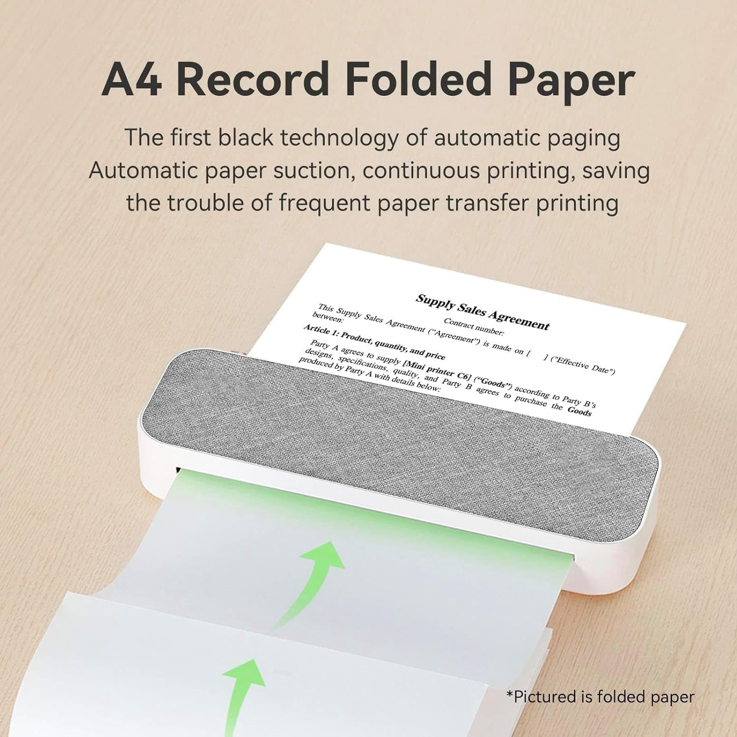 A4 Thermal Printer Paper 4 Roll, 8.3 Inches Wide, Fax Paper, Compatible with Peripage A40, M08F, MT810 and Other Portable Thermal Printers (4 Rolls | 8.3''X23') image number 5