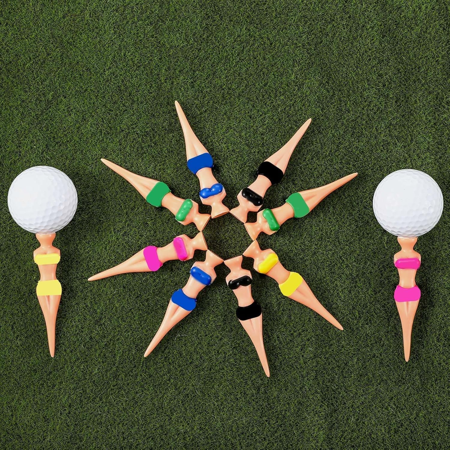 15 Pieces Funny Golf Tees Lady Girl Golf Tees, 76 Mm/ 3 Inch Plastic Pin up Golf Tees, Home Women Golf Tees for Golf Training Accessories Uncle Father Present Men Gift Bachelor Party image number 1
