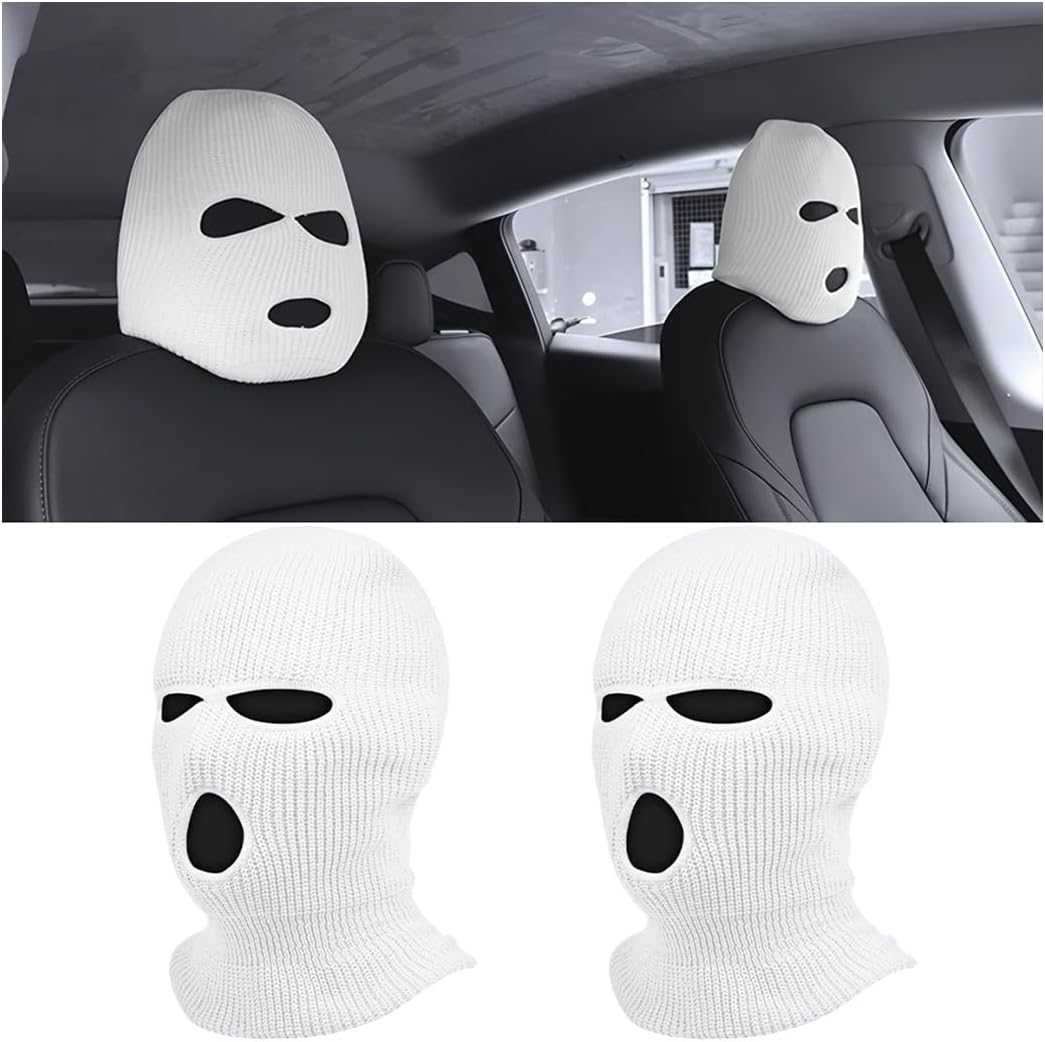 AUCELI Headrest Cover, 2Pcs Terylene Personalized Funny Hat for Car Seat, Front Head Rest Protectors, Auto Interior Decoration for Van SUV