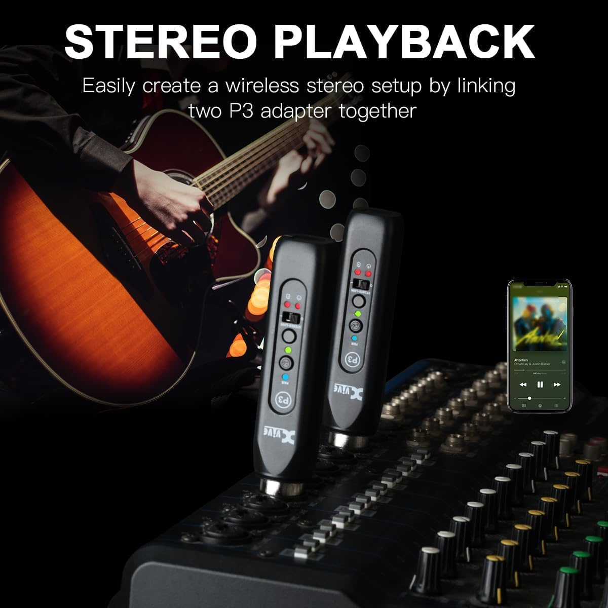 Xvive P3 Bluetooth XLR Receiver for Audio Mixer, Active PA, DJ Systems - Case For U2 image number 4