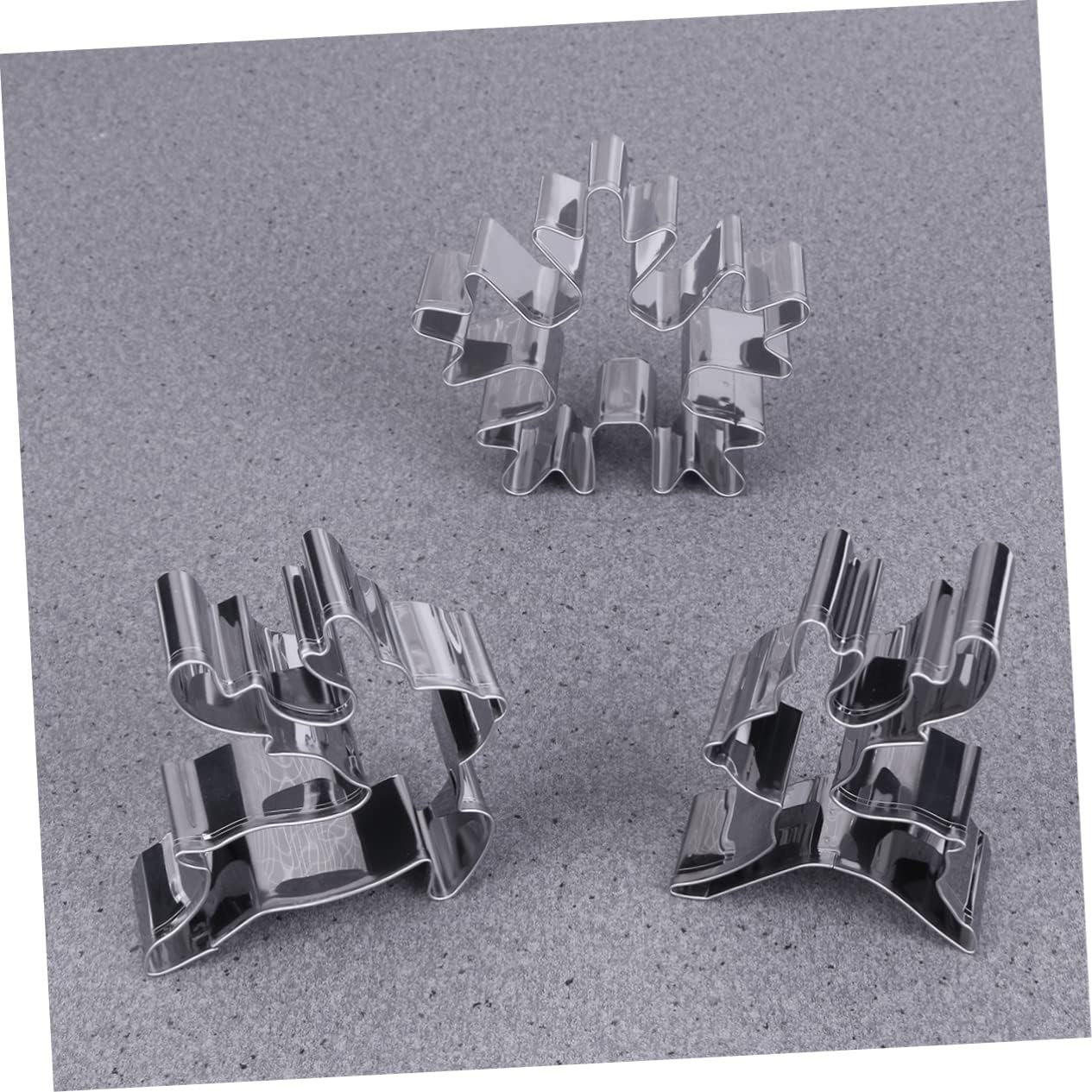 Amosfun 6Pcs Christmas Theme Stainless Steel Biscuits Mold Snowflake Elk Cake Molds for Cookies Cutter DIY Baking Christmas Craft Supplies image number 4